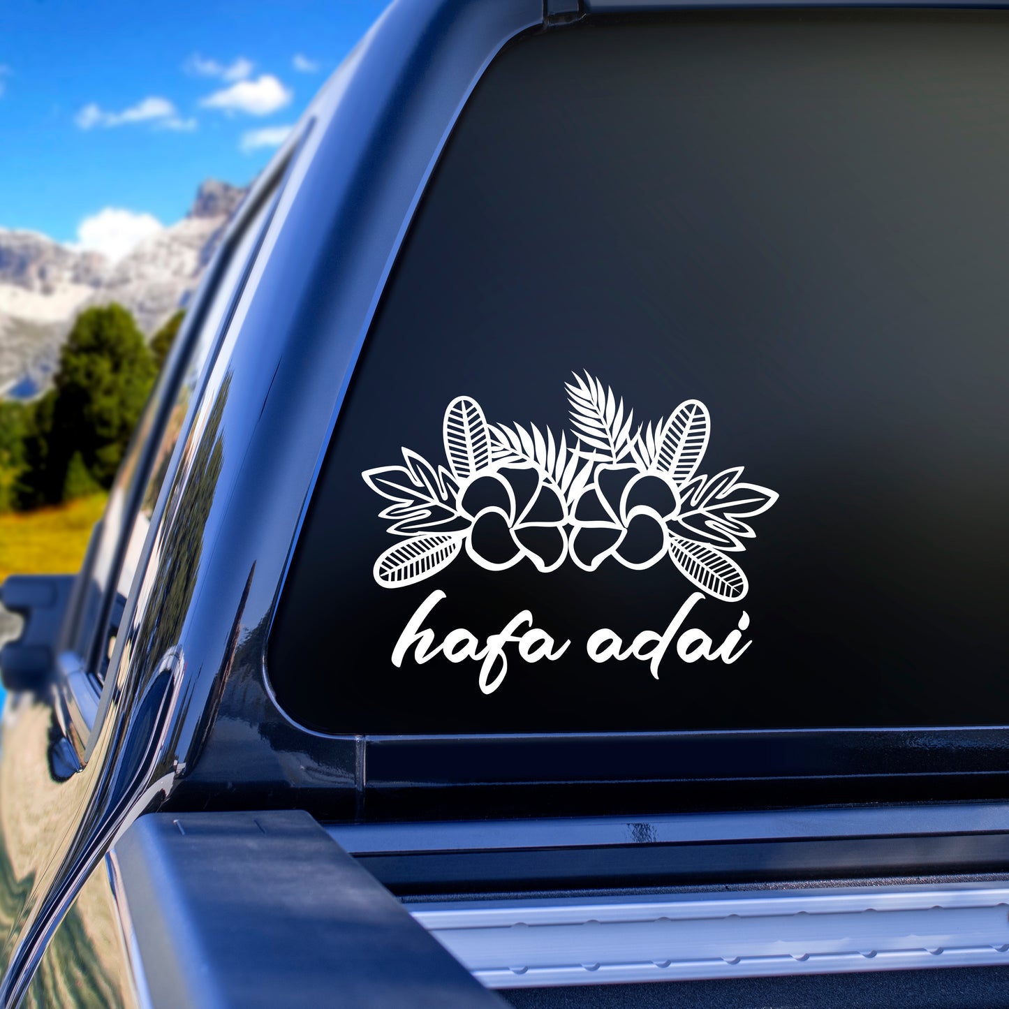 Hafa Adai Plumeria Decal - tagastonecustoms.com